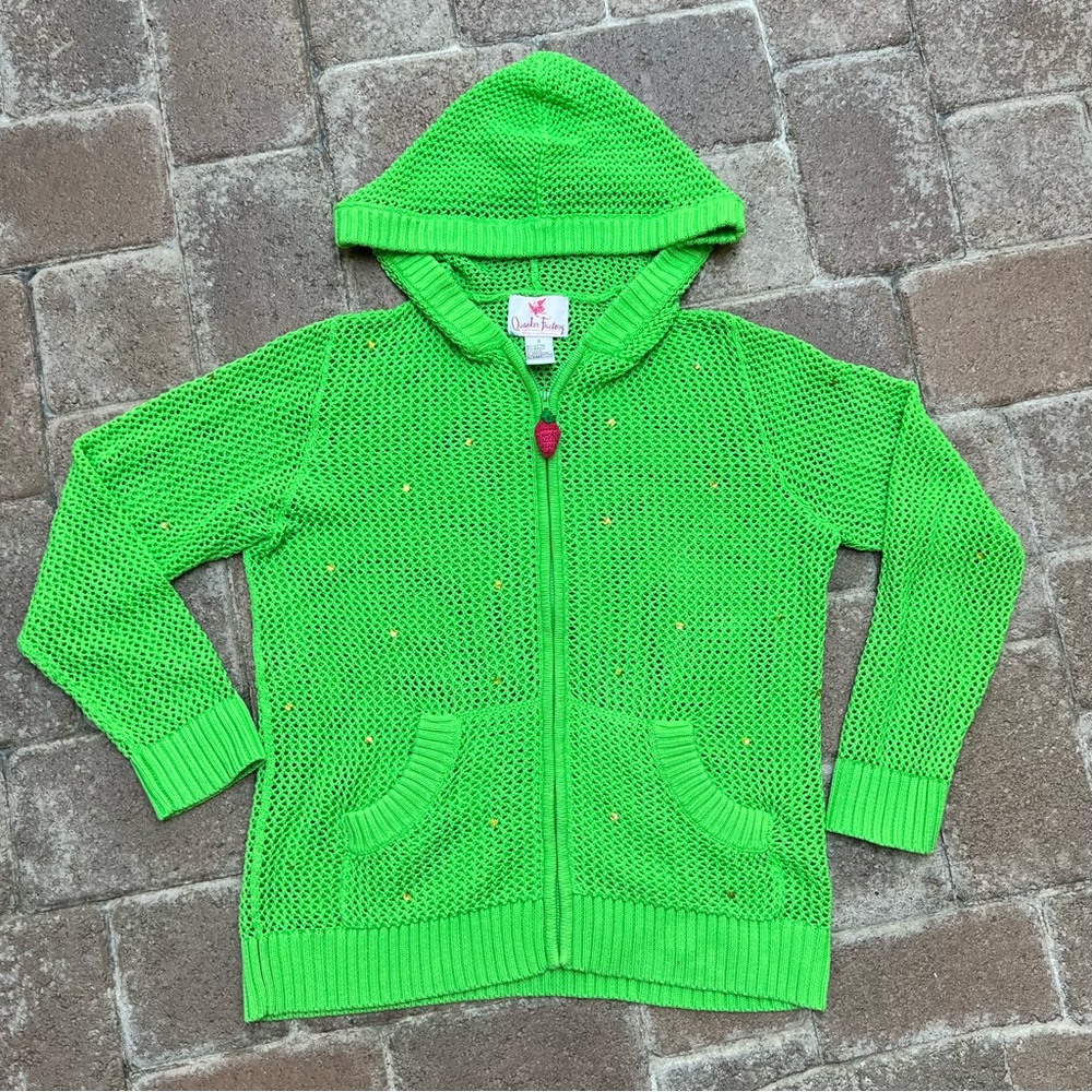 Y2K Knitted Green Cardigan/Hoodie
